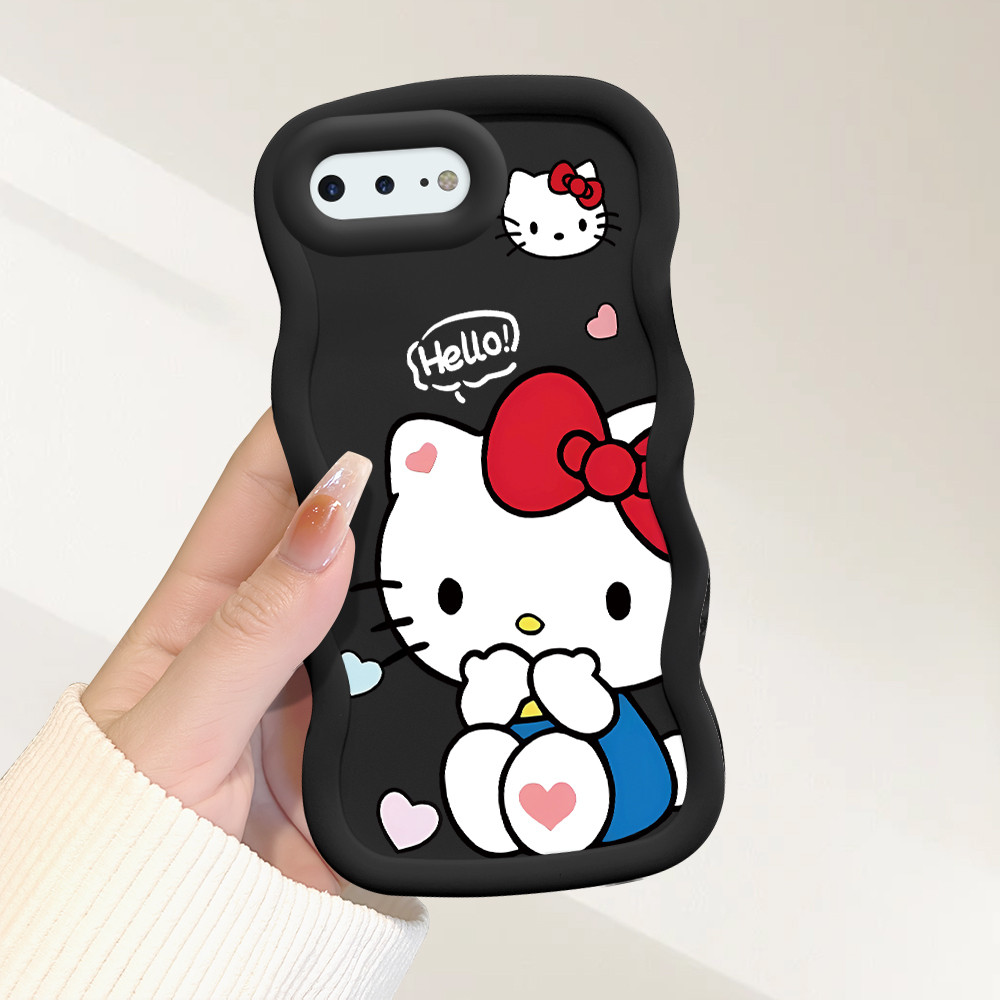 Capinha Para iPhone 7 8 6 6S Plus Capa Silicone Macio Protetora De Telefone Simple Hello Kitty Case MKL0097