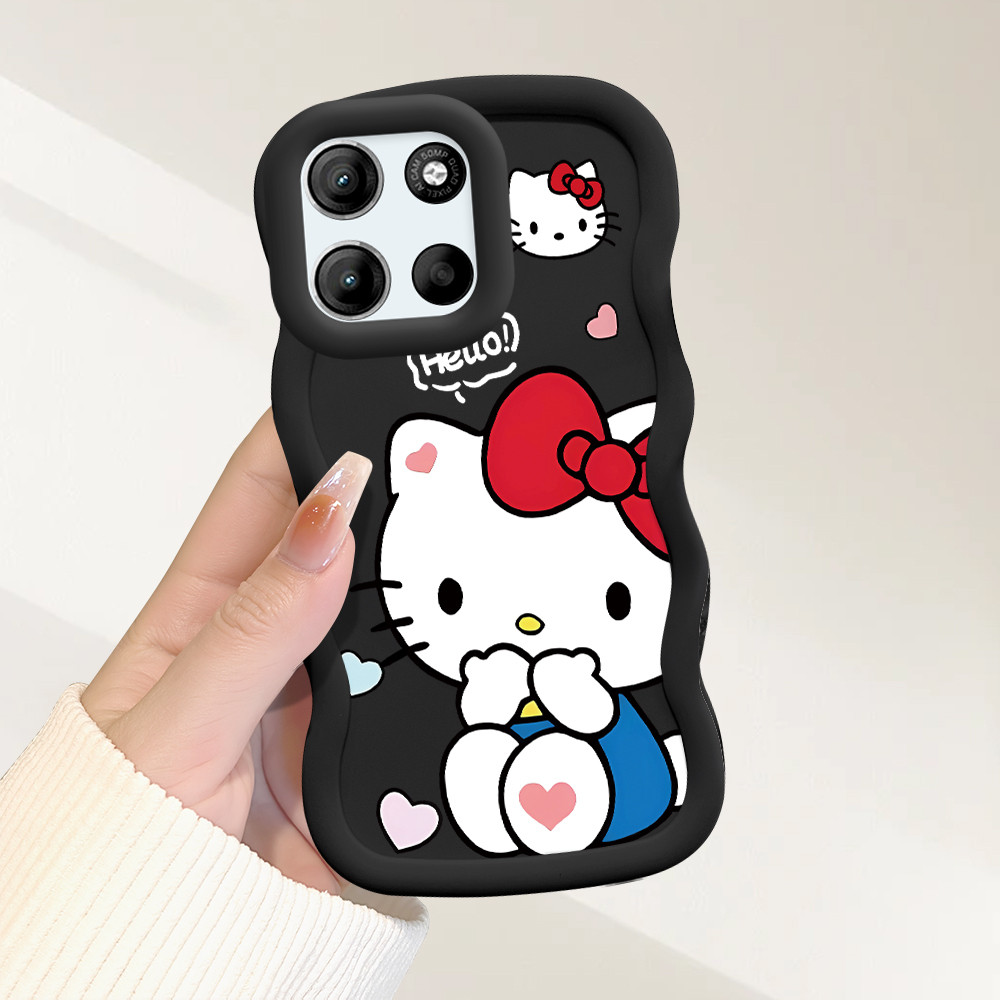 Capinha Para Motorola Moto G15 G17 Capa Silicone Macio Protetora De Telefone Simple Hello Kitty Case MKL0097