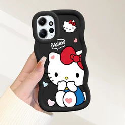 Capinha Para Xiaomi Redmi Note 12 4G Capa Silicone Macio Protetora De Telefone Simple Hello Kitty Case MKL0097