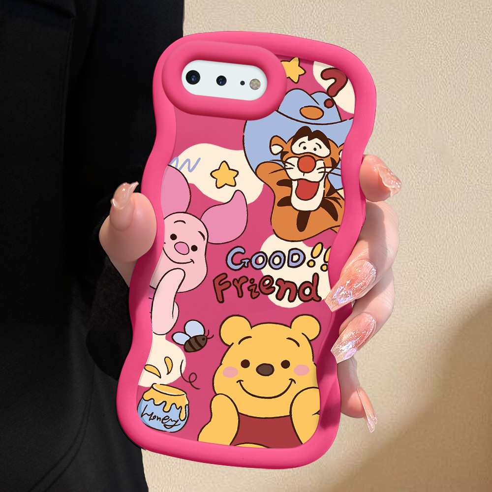 Capinha Para iPhone 7 8 6 6S Plus Capa Silicone Macio Protetora De Telefone Simple Urso Pooh Case MKL0089