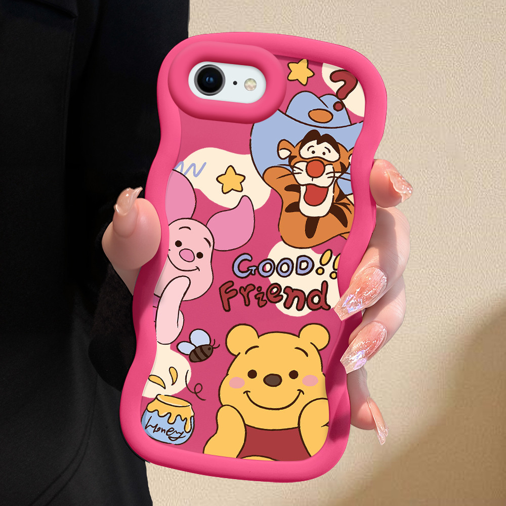 Capinha Para iPhone 7 8 6 6S SE 2020 2022 Capa Silicone Macio Protetora De Telefone Simple Urso Pooh Case MKL0089