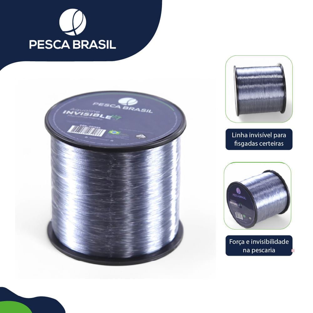 Linha de Pesca 500m Aqualine Invisible Pesca Brasil Monofilamento 0,18 mm · foto 2