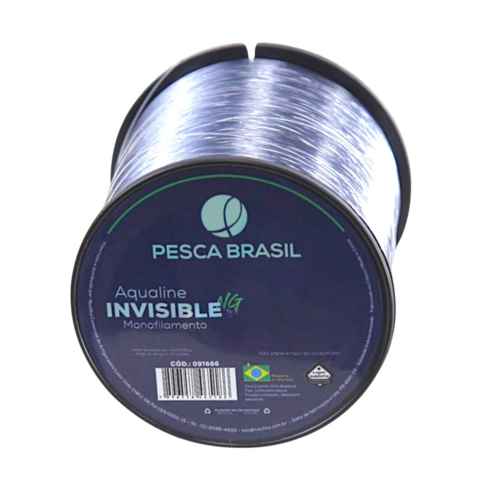 Linha de Pesca 500m Aqualine Invisible Pesca Brasil Monofilamento 0,18 mm