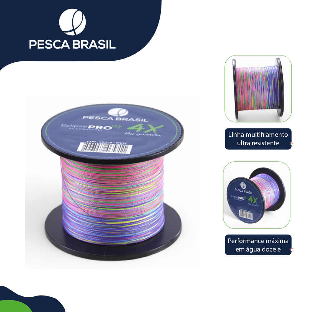 Linha de Pesca 500m Multi Eclipse Pro 4X NG Pesca Brasil 0,28mm · foto 2