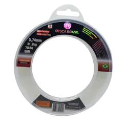 Linha Pesca Aqualeader Fluorcoating 0,37mm 20lb 9,1kg 60m Líder Alta Resistência Pesca Brasil