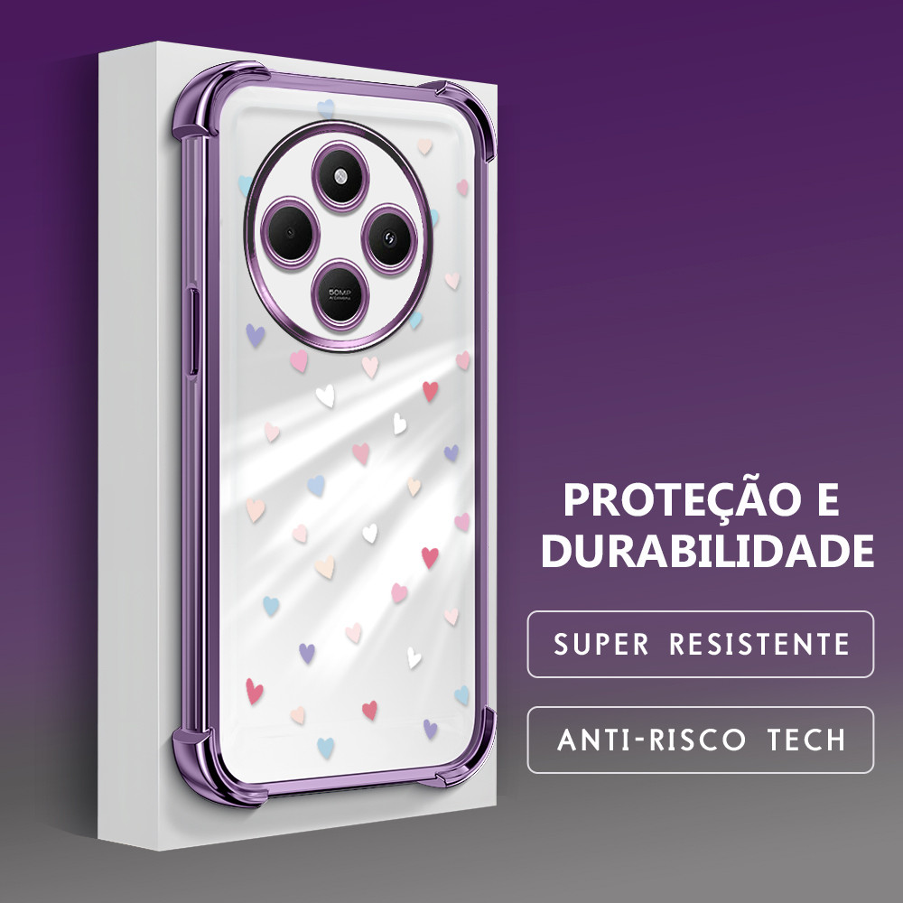 Capinha Capa Anti Impacto Transparente Luxo Para Xiaomi Redmi 14C A4 4G 5G Case De Celular SJ 0476