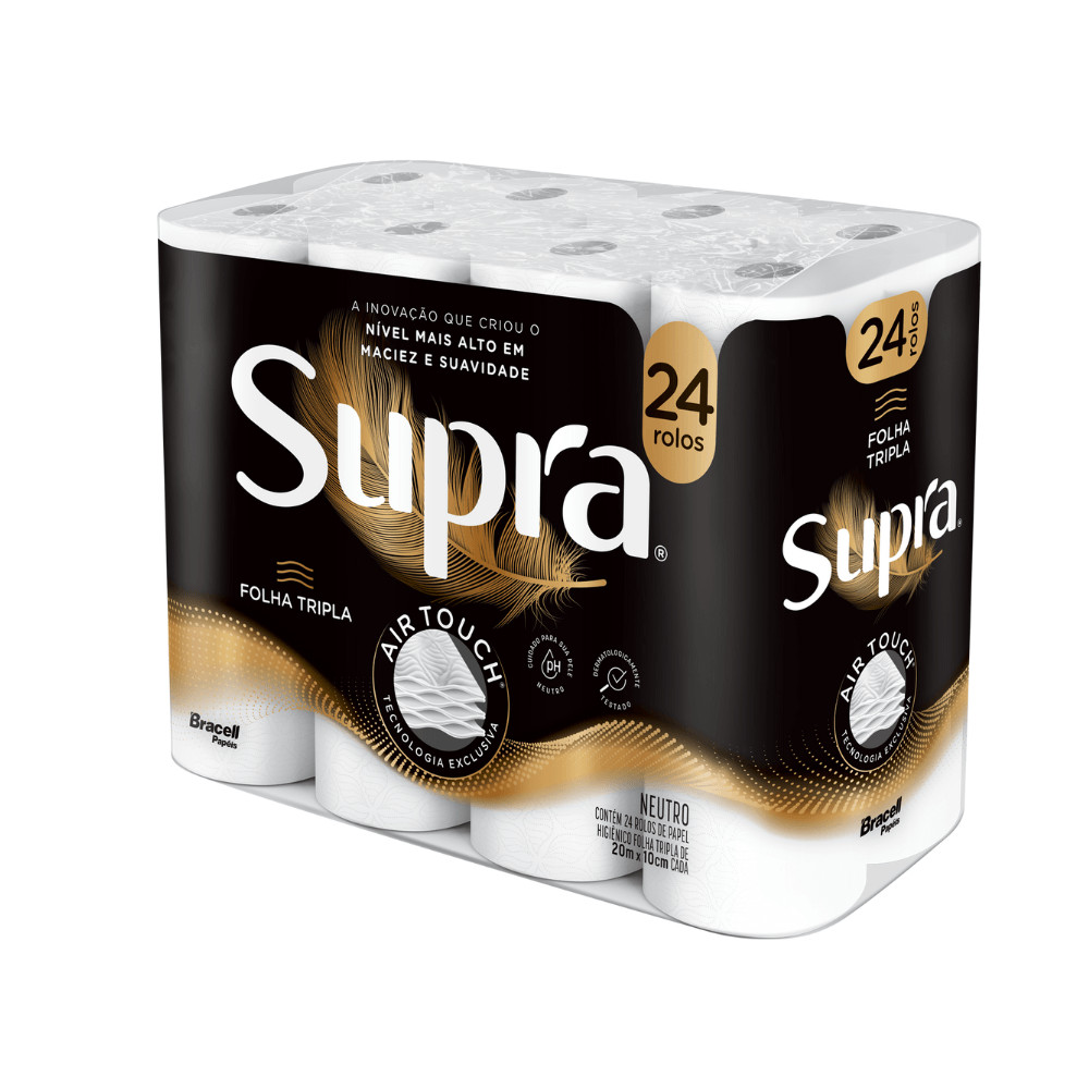 Papel Higiênico Supra Folha Tripla 24 Rolos em Oferta na Shopee