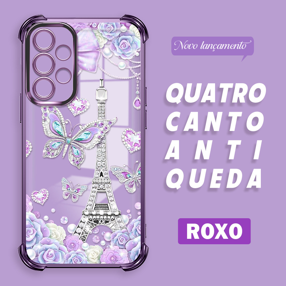 Capinha Anti Impacto Transparente Borboleta Capa Para Samsung Galaxy A32 4G Case De Celular 0485SJ