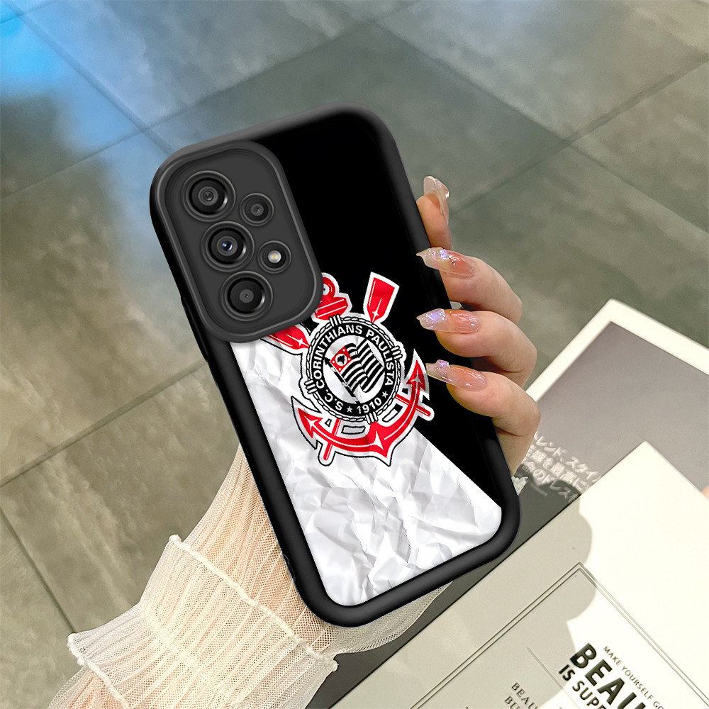 Capa Para Samsung Galaxy A53 5G Capinha De Celular Silicone Preto Club Corinthians Paulista Team Logo 6113