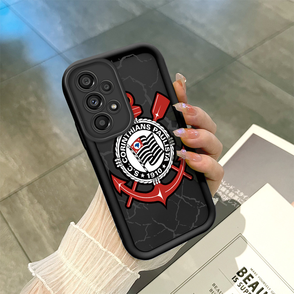 Capa Para Samsung Galaxy A53 5G Capinha De Celular Silicone Preto Club Corinthians Paulista Team Logo 5987