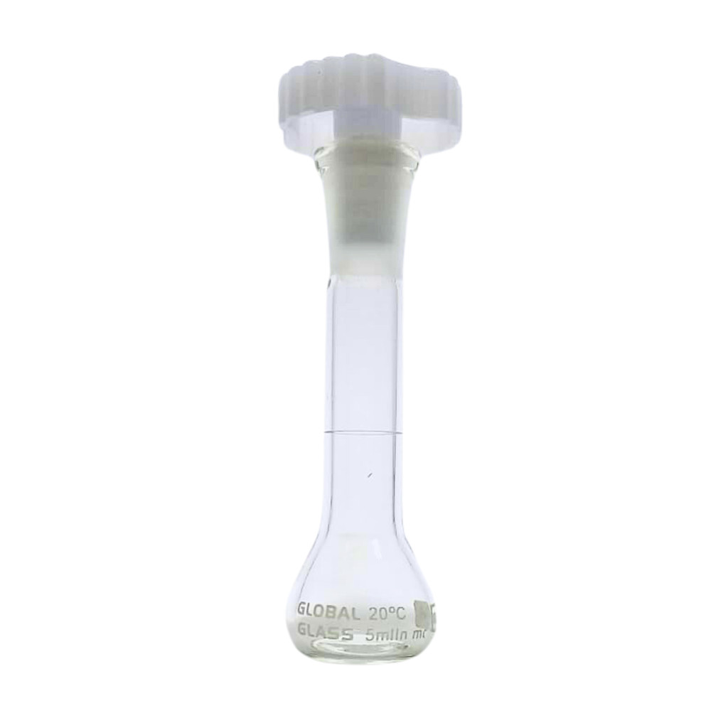 Balão Volumétrico Vidro com Rolha de Polietileno 5 ml - Combo com 10 Peças