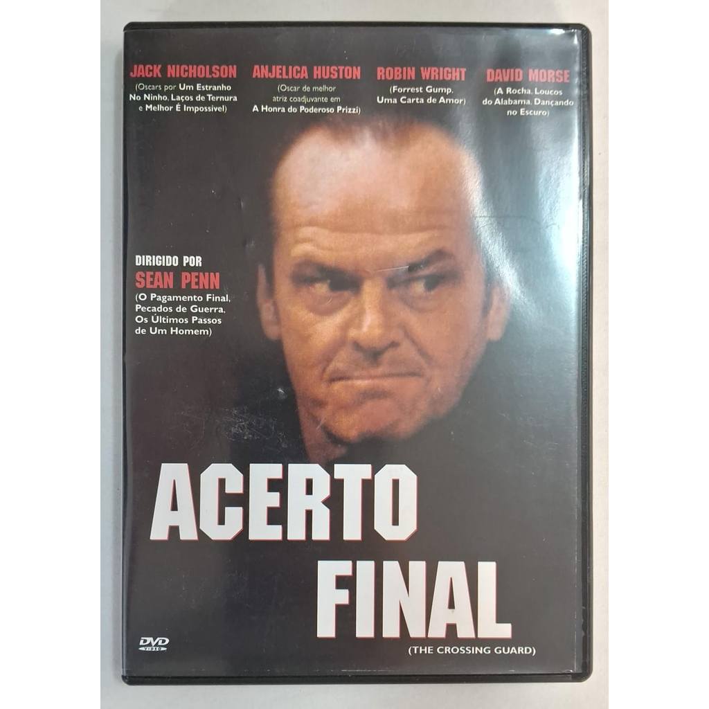 Antigo DVD –  Acerto final  - Original, estrelado por Jack Nicholson e dirigido por Sean Penn