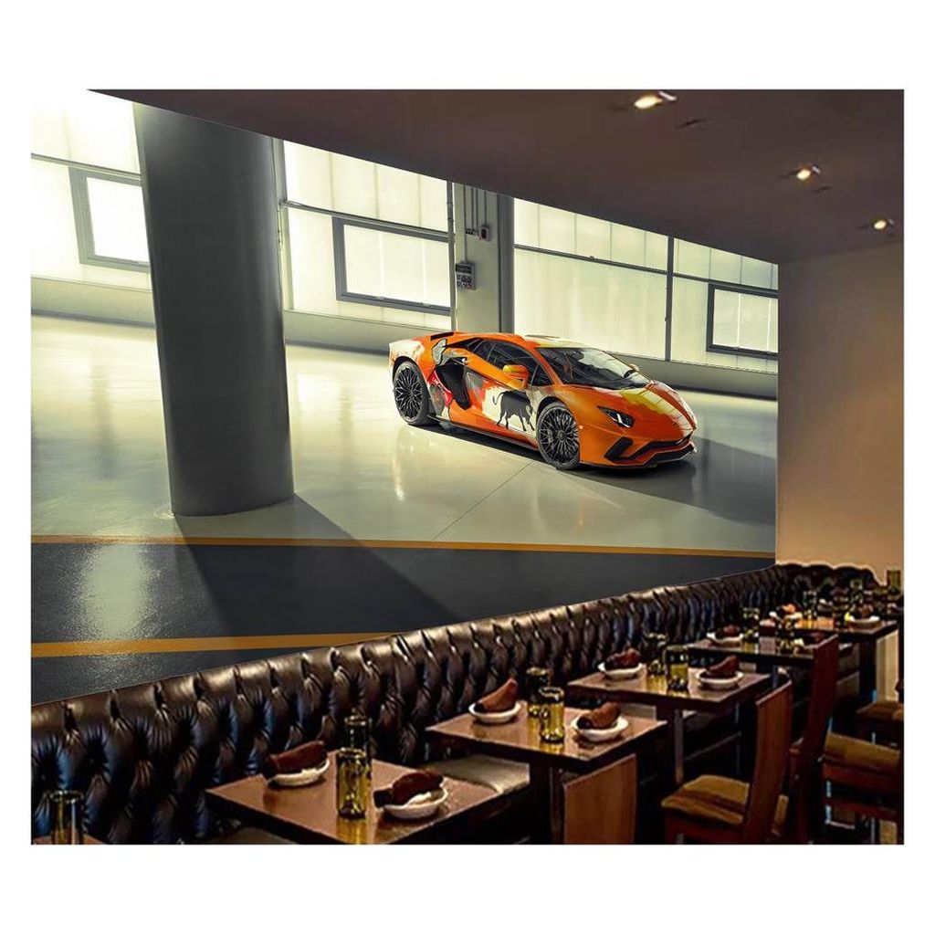 Adesivo de parede carro lamborghini esportivo sport corrida lambo garagem papel de parede m² CAR 186