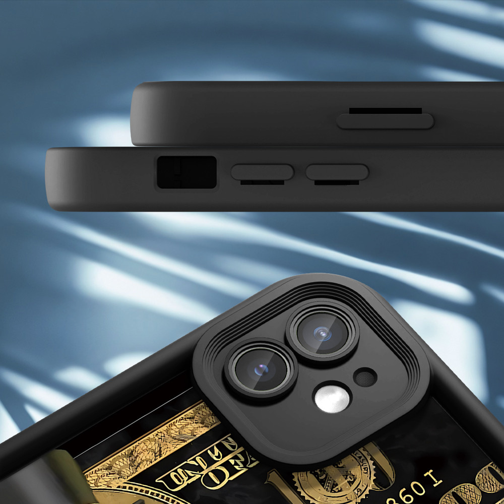 Capinha Para iPhone 12 Preta Silicone De Celular Capa TY6074