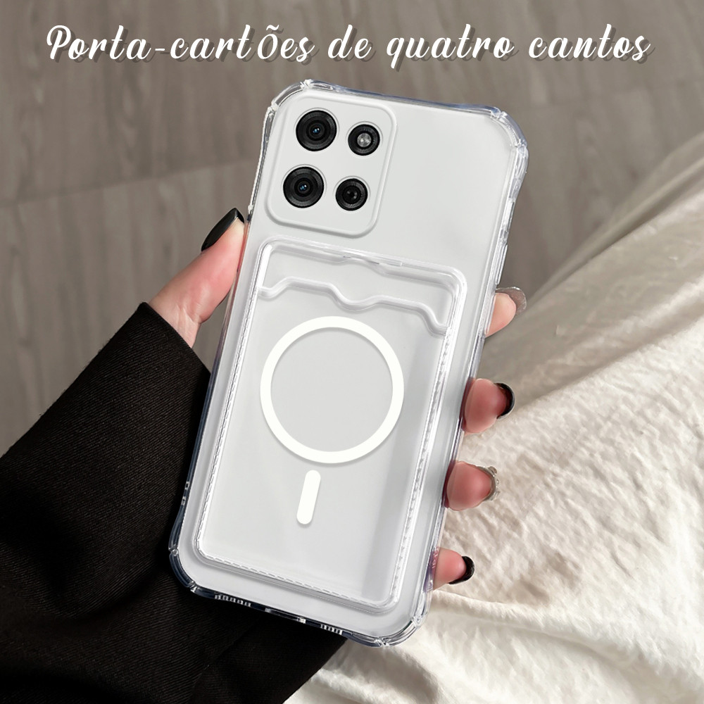Capinha Para Motorola Moto G75 5G Capa De Suporte De Cartão De Silicone Transparente Case 6158 KB em Oferta na Shopee