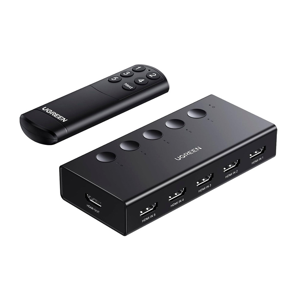 Switch HDMI 2.0 Ugreen 5 Entradas 1 Saída 4K 60Hz Controle