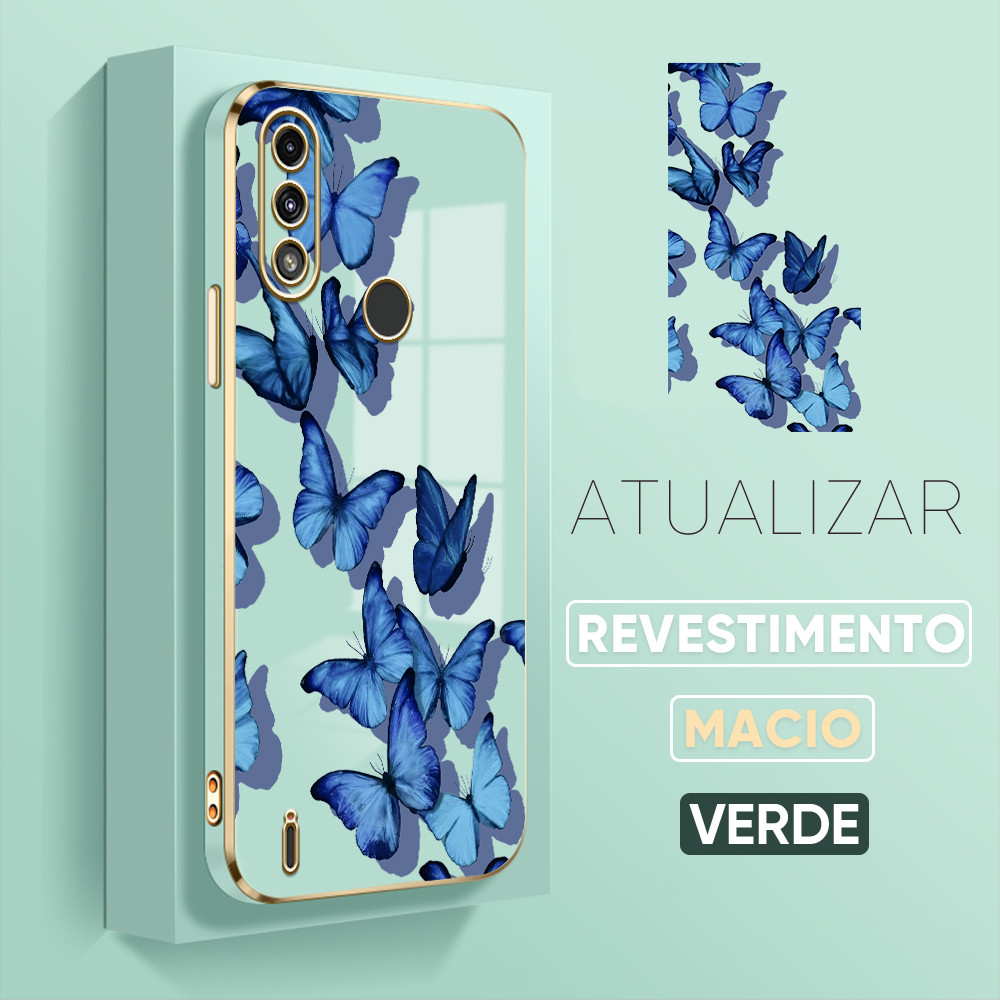Capa Para Motorola Moto E7 E7i Power Capinha Case De Borboleta Decorada Anti Choque 2048