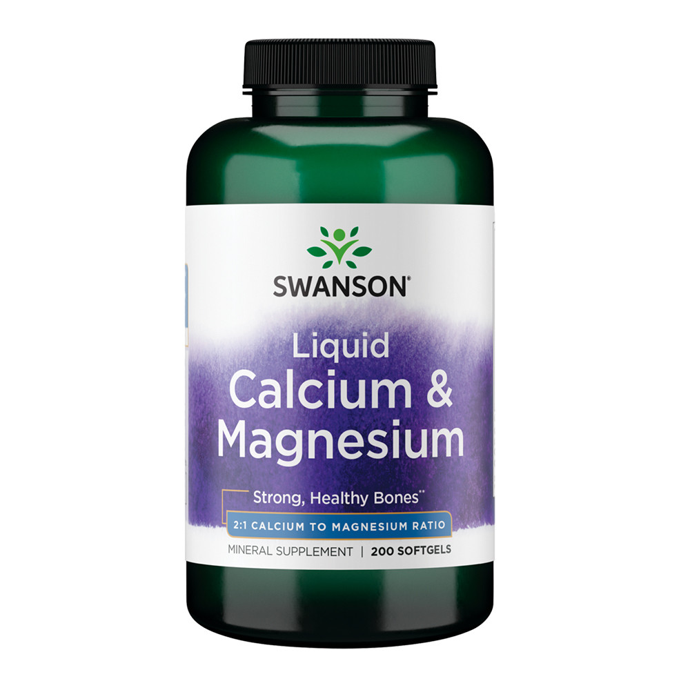 Swanson Cálcio e Magnésio 200 Softgels Apoio Nutricional