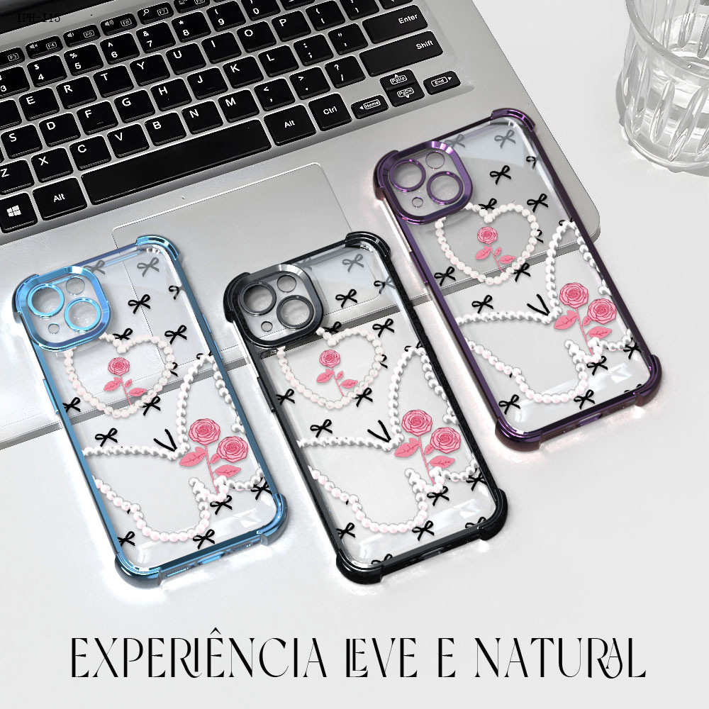Capinha Para iPhone 17 17E 16 16E 15 14 13 12 11 XR 7 8 SE Pro Max Plus Case Anti Impacto Transparente Capa FS 0789
