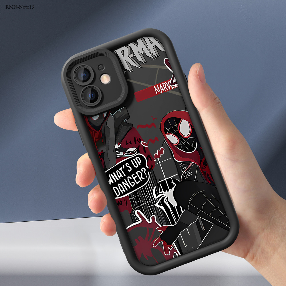 Capinha Homem-Aranha Preto Para Xiaomi Redmi Note 15 14 13 12 12S Pro Plus 4G 5G
