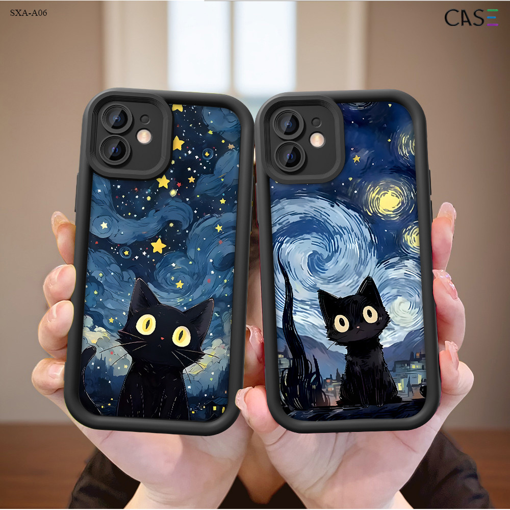 Capinha Gato Preto Para Samsung Galaxy A06 A07 A05 A05S A04E A03S A03 Core 4G 5G Capa de Anti-queda Celular TY5656
