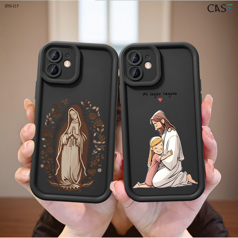 Capinha Jesus Preto Para iPhone 15 14 13 12 11 X XS XR 7 8 SE Pro Max Plus Capa de Silicone Anti-queda Celular TY6821 em Oferta na Shopee
