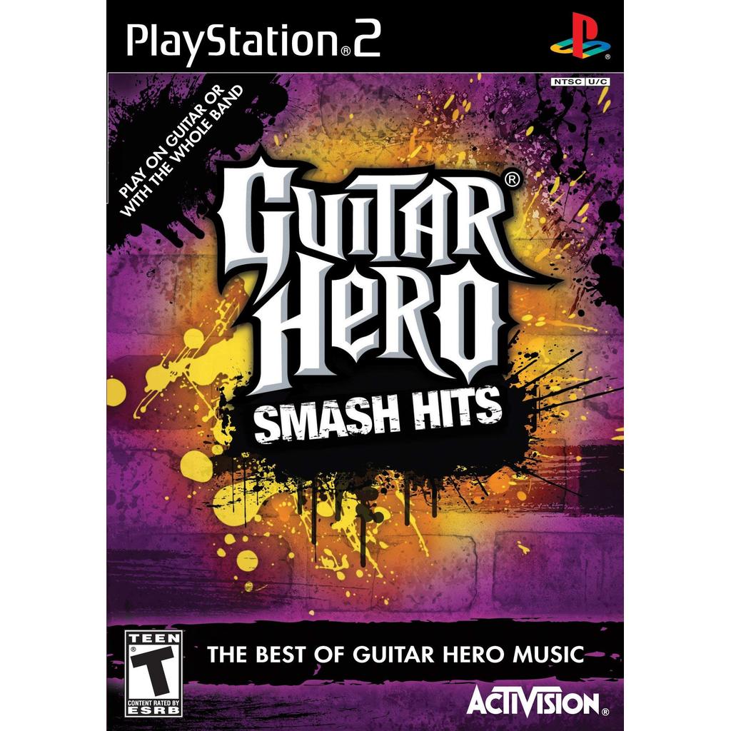 Jogo Guitar Hero Smash Hits Playstation 2 Com arte no disco