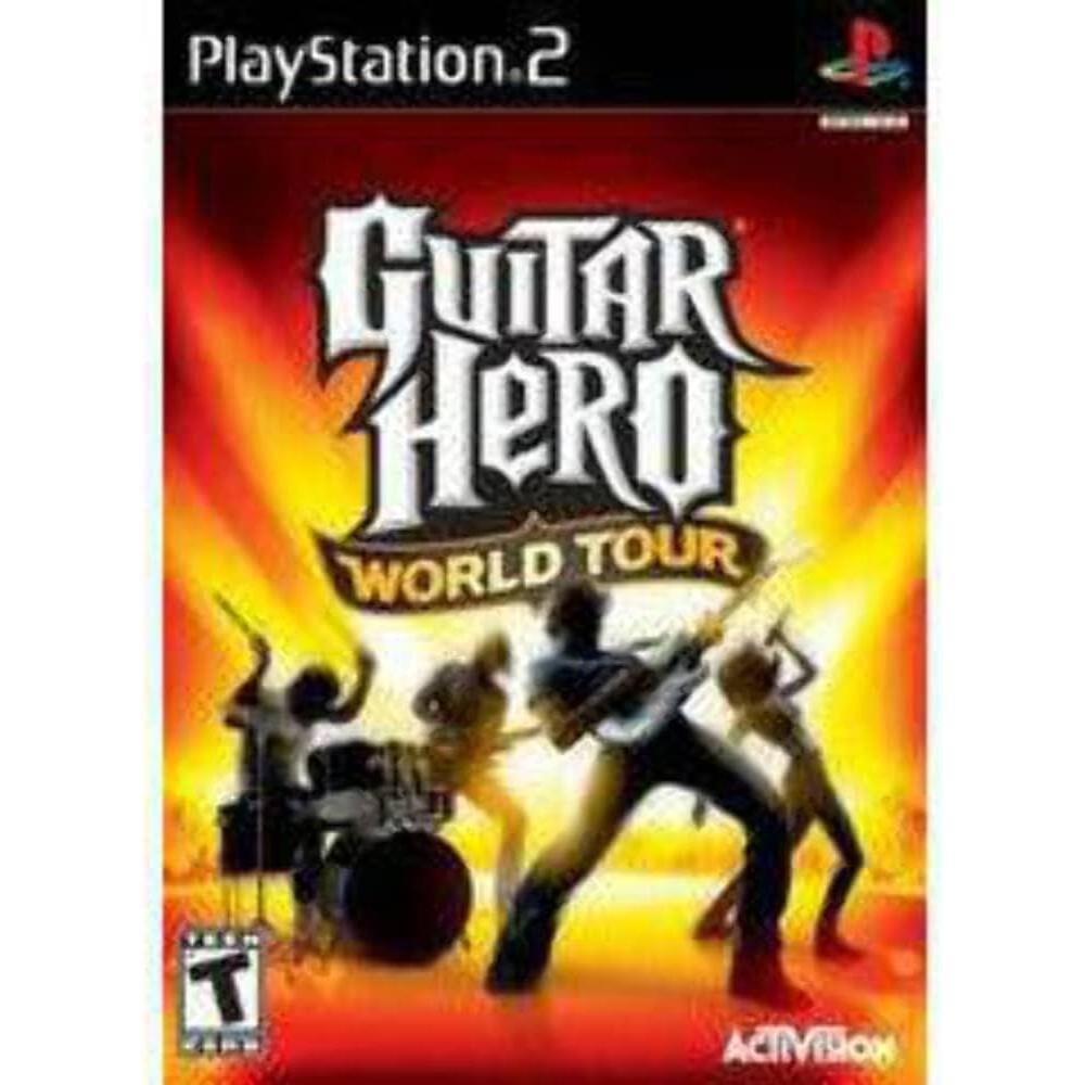 Jogo Guitar Hero World Tour Playstation 2 Com arte no disco