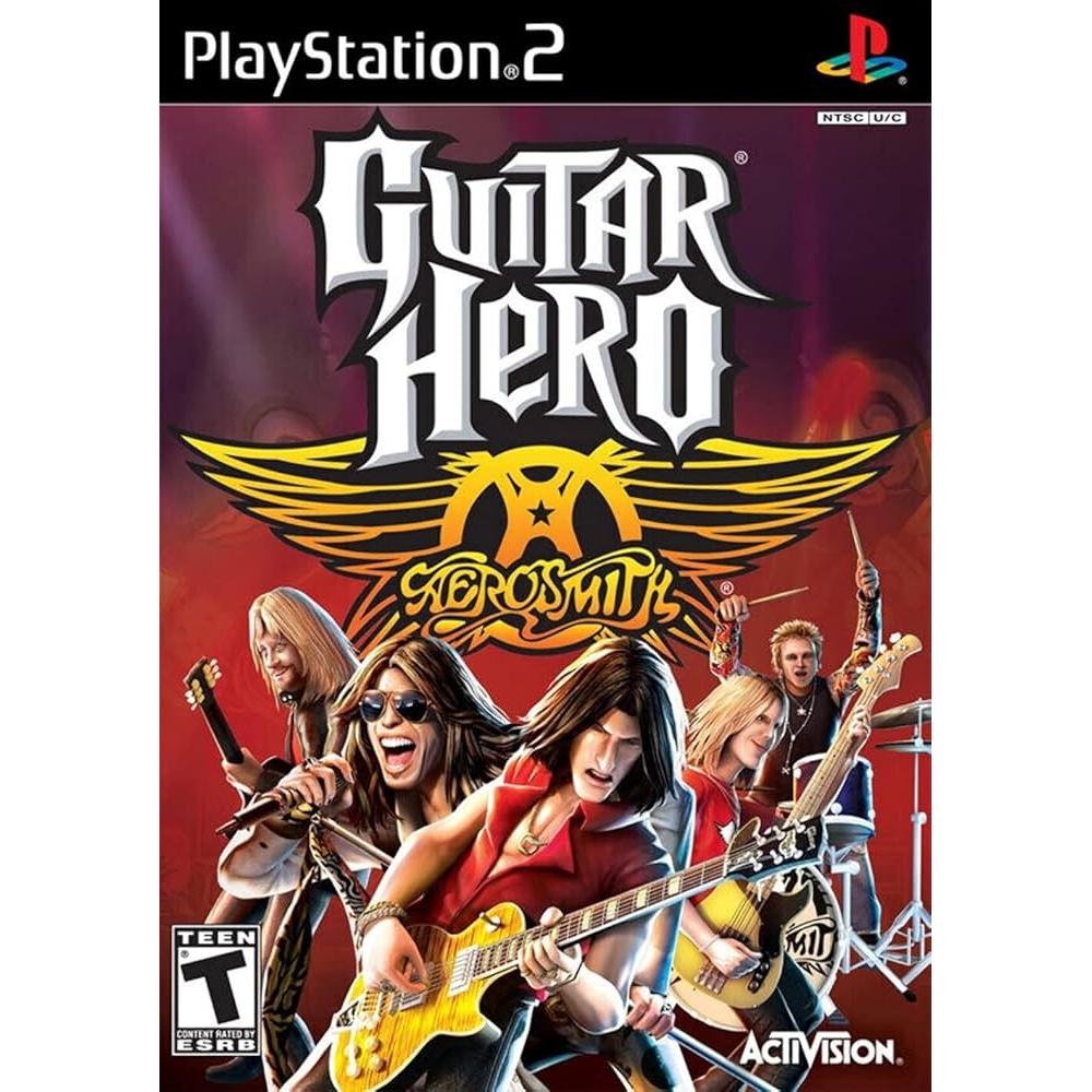 Jogo Guitar Hero Aerosmith Playstation 2 Com arte no disco