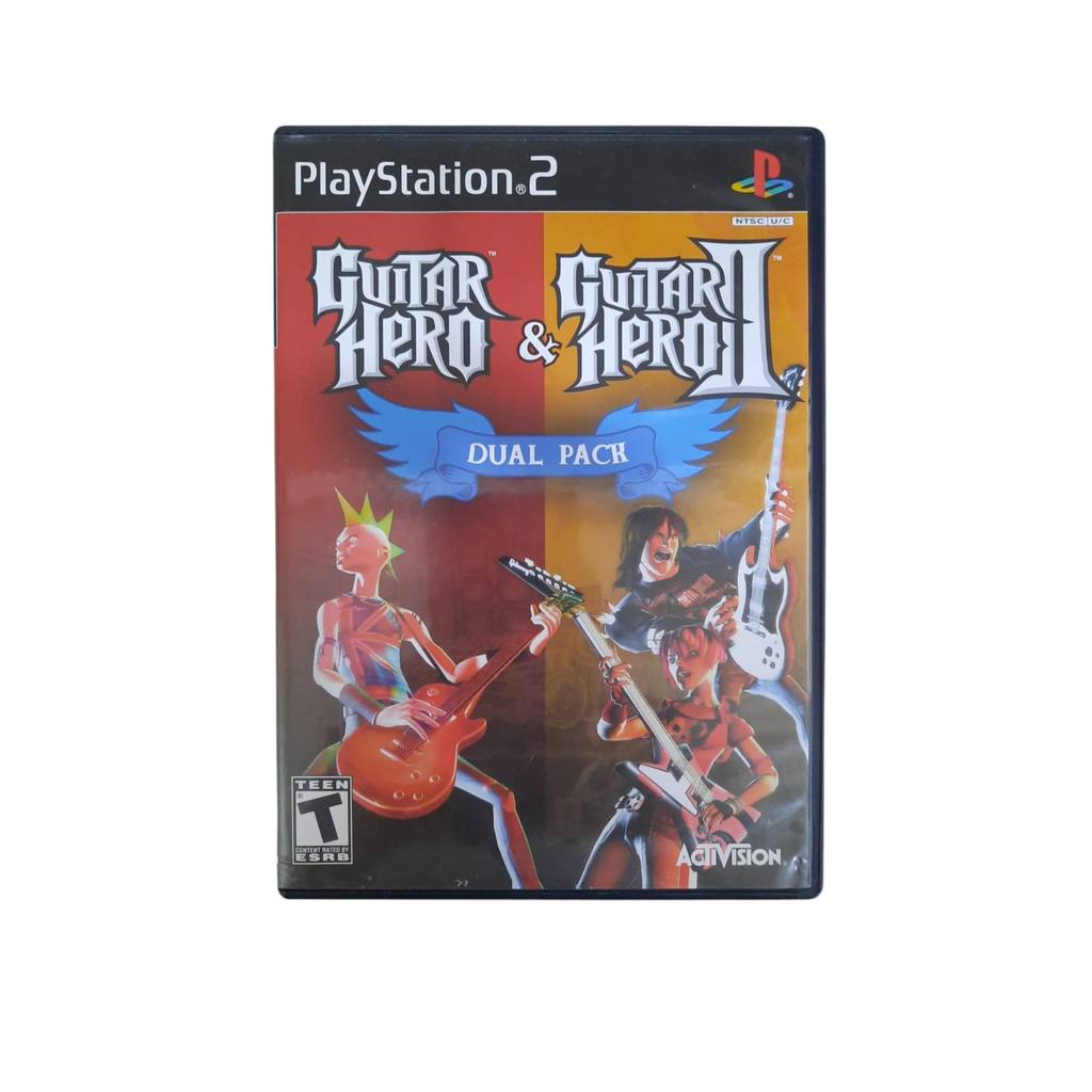 Jogo Guitar Hero & Guitar Hero II Dual Pack Playstation 2 Com arte no disco