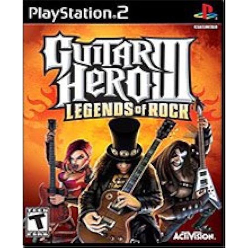 Jogo Guitar Hero III Legends of Rock Playstation 2 Com arte no disco