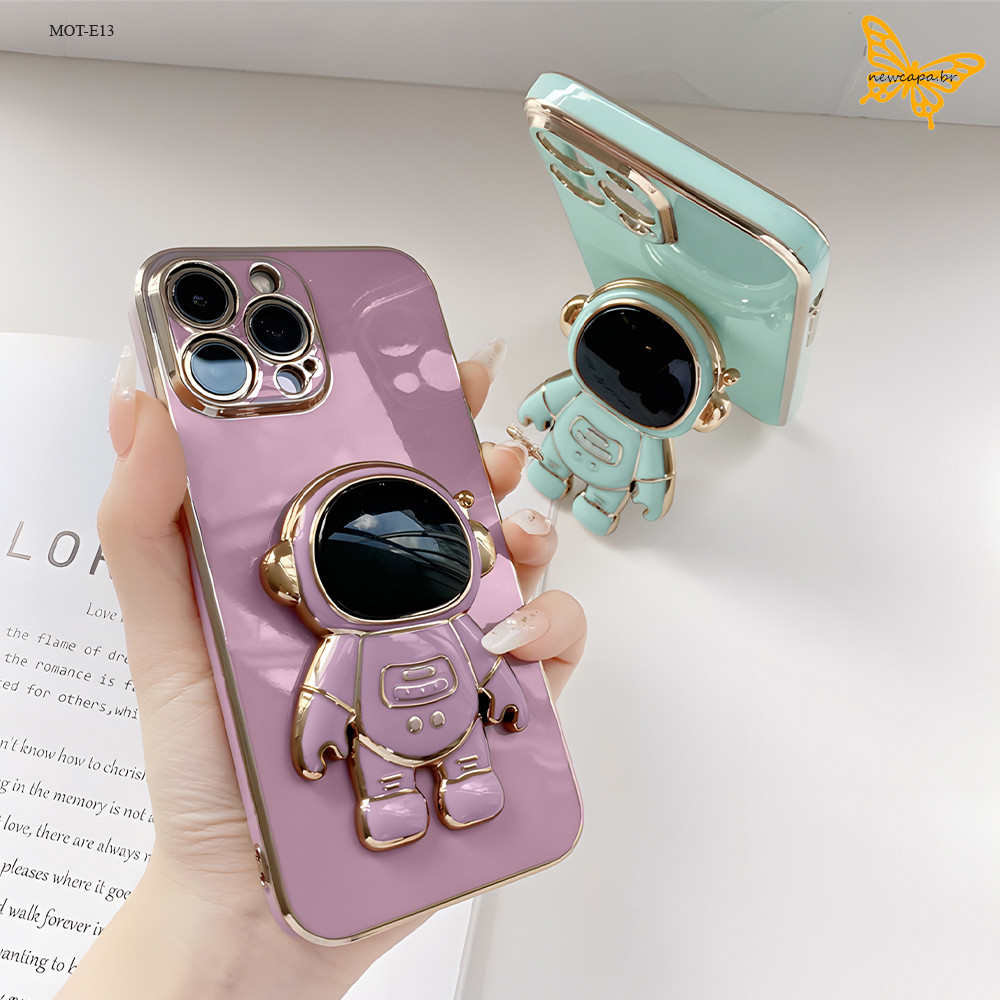 Capas Capinha Com Suporte Astronauta Para Motorola Moto E13 E20 E22 E32 E6 E6S E7 20 30 40 50 Fusion Plus Power Edge Neo em Oferta na Shopee
