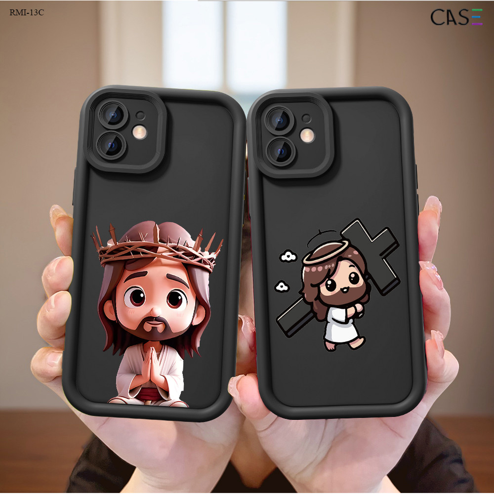 Capinha Jesus Preto Para Xiaomi Redmi 15C 13C 14C 12C 15 12 13 4G 5G Capa de Silicone Macia Anti-queda Celular TY6993