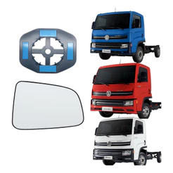 Vidro Espelho Retrovisor Caminhão Volkswagen Delivery Convex