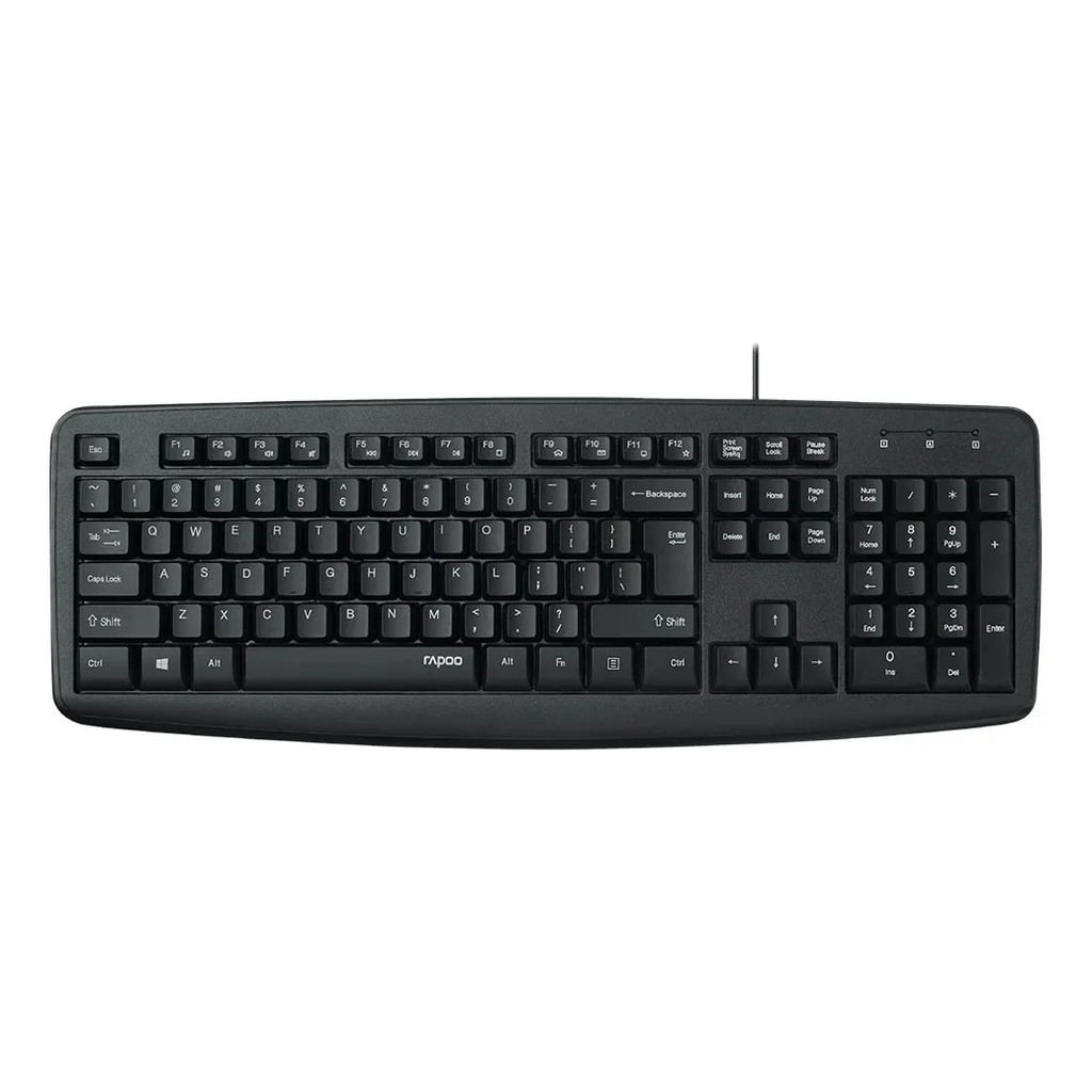 Teclado Rapoo NK2600 USB Original ABNT 2 Com Fio Macio Durável Pc Notebook