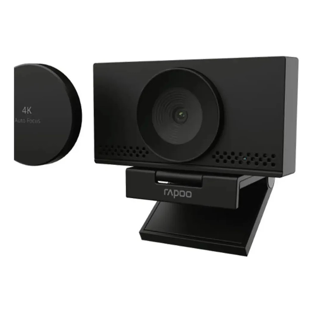 Webcam 4K Ultra HD Rapoo C500AF Microfone Duplo Redutor Ruído Tampa de Privacidade Zoom Teams