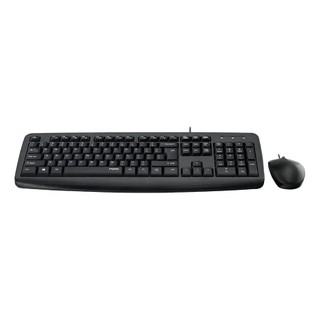 Kit Teclado E Mouse Rapoo NX1600 Preto USB Com Fio Ergonômico Resistente A Líquidos ABNT2 PC Notebook
