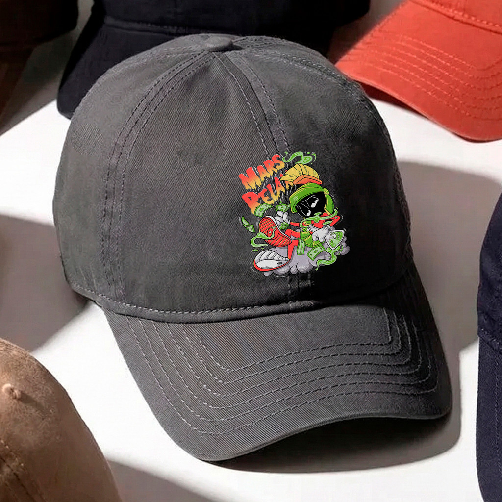 Boné Baseball Marvin O Marciano Looney Tunes Alien Unissex Ajustável Streetwear Bege