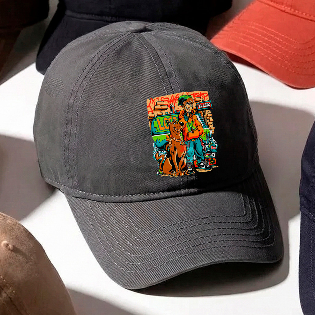 Boné Baseball Salsicha e Scooby Doo Klasik Unissex Ajustável Streetwear Bege