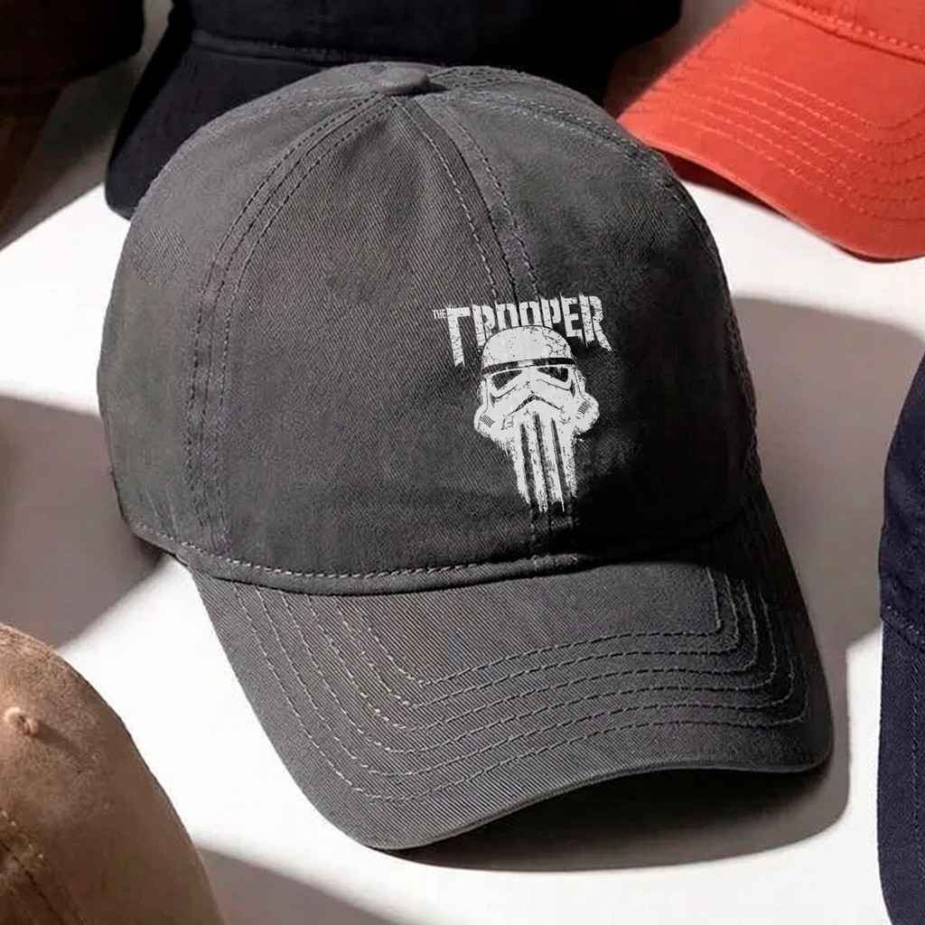Boné Aba Curva Stormtrooper Capacete Star Wars Unissex Ajustável Streetwear Preto