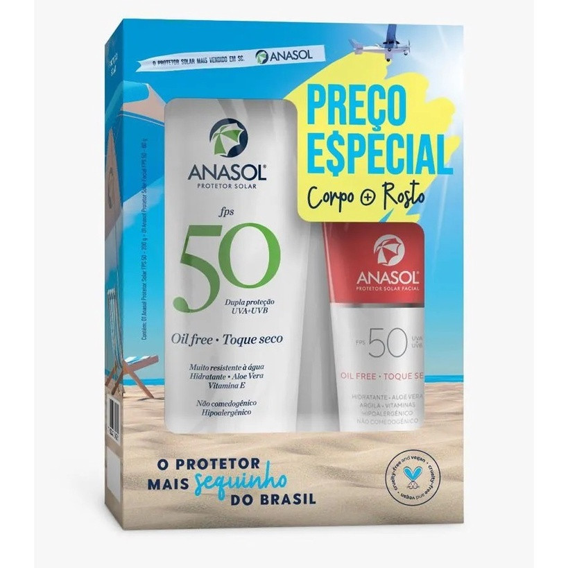 Kit Protetor Solar  Fps 50 Corporal 200g+ Facial 60g Anasol