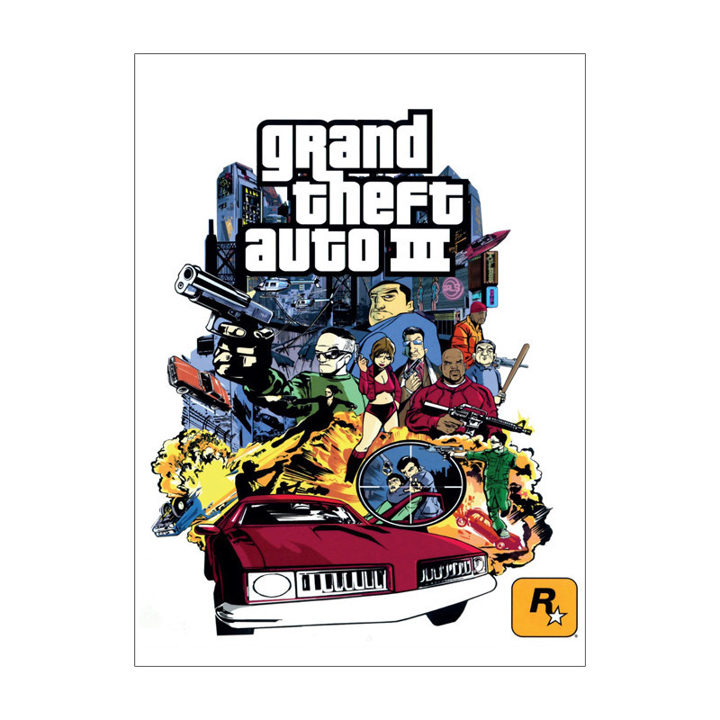 Bookzine Bookzine Pôster GTA III - Grand Theft Auto - 50cm x 70cm