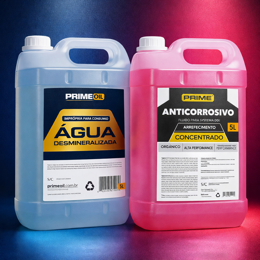 Kit Fluido Aditivo Concentrado Rosa 5L + Água Desmineralizada 5L Arrefecimento Proteção Radiador em Oferta na Shopee
