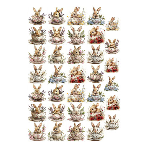 Decalque Porcelana Forno Caseiro - Coelhinho Páscoa Xicara P