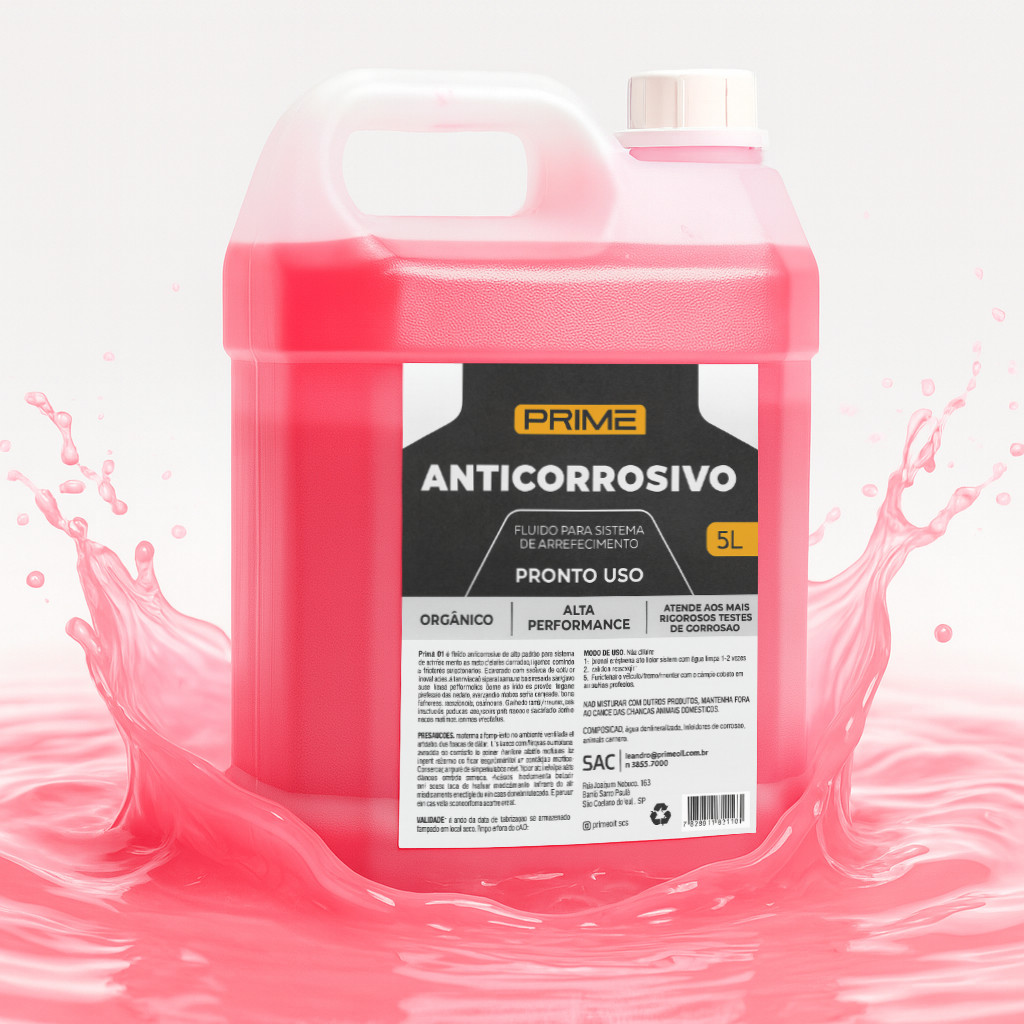 Fluido Aditivo Radiador Refrigerante Anticorrosivo Anticongelante Antifervura 5L Rosa Proteção