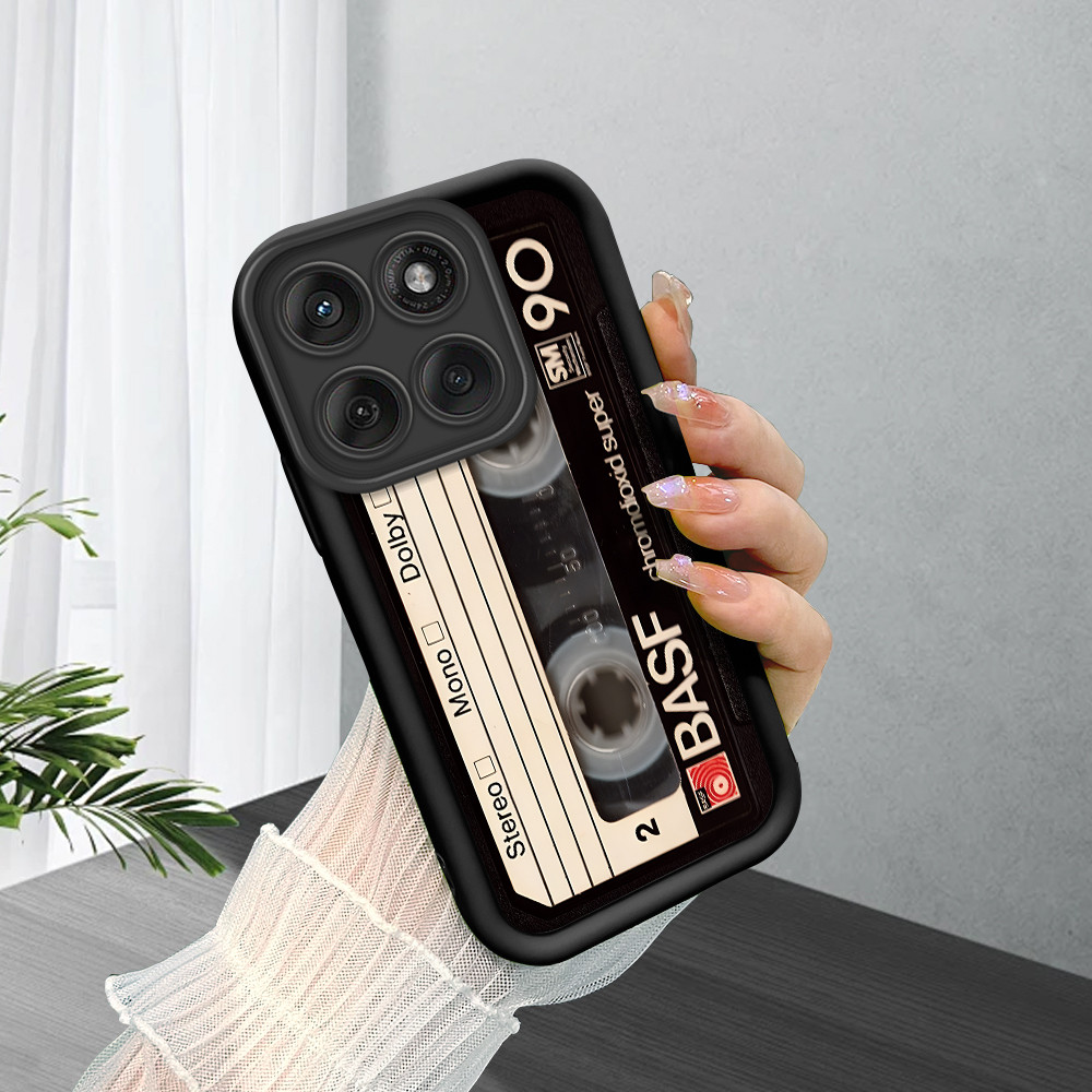 Capa De Silicone Borda Macia Anti-Choque Capinha Para Motorola Moto Edge 60 Fusion 60 5G Case Criativa Preta TYB 6030 em Oferta na Shopee