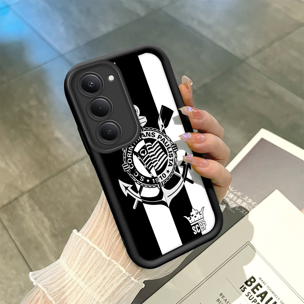 Capa De Silicone Borda Macia Anti-Choque Capinha Para Xiaomi Redmi 15 4G Case Criativa Preta TYB 5789 em Oferta na Shopee