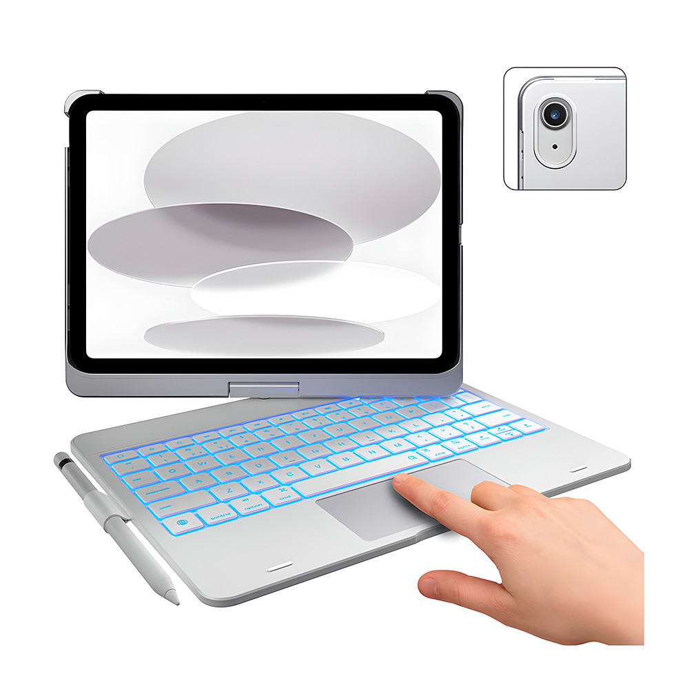Capa Teclado Typecase Touch iPad 10 Gen Trackpad 360° Prata