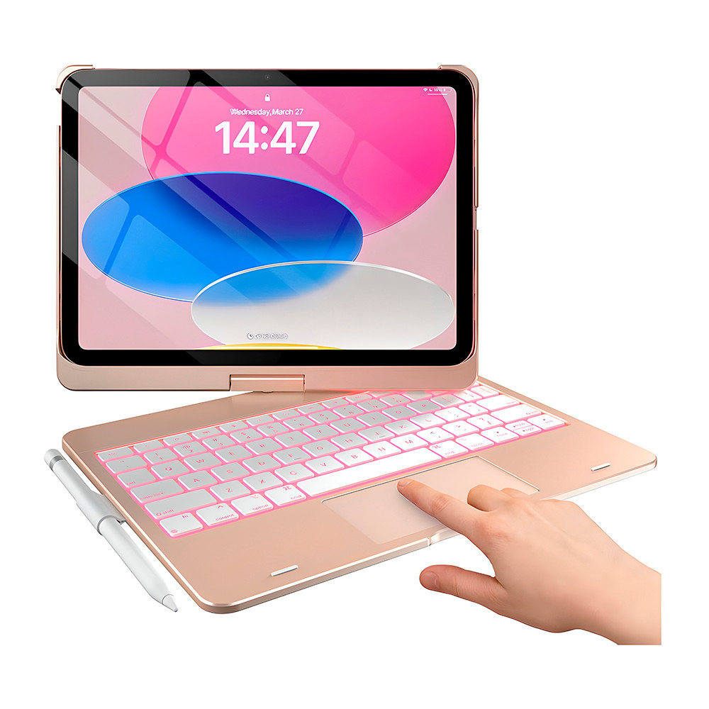 Capa Teclado Typecase Touch iPad 10 Gen Trackpad 360° Rosê