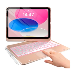 Capa Teclado Typecase Touch iPad 10 Gen Trackpad 360° Rosê